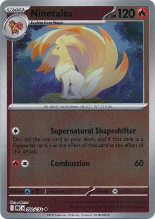 Ninetales 20/132 Reverse Holo | Mega Evolution | Pokemon Card