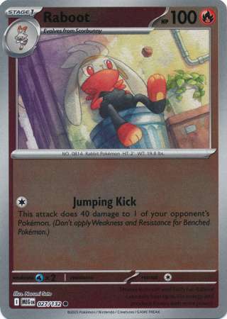 Raboot 27/132 Reverse Holo | Mega Evolution | Pokemon Card