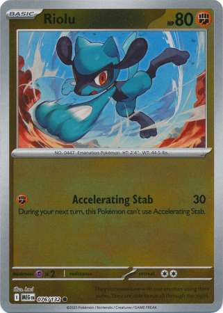 Riolu 76/132 Reverse Holo | Mega Evolution | Pokemon Card
