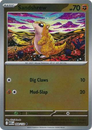 Sandshrew 68/132 Reverse Holo | Mega Evolution | Pokemon Card