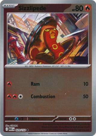 Sizzlipede 29/132 Reverse Holo | Mega Evolution | Pokemon Card