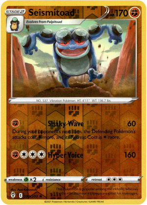 Seismitoad 90/203 Reverse Holo | Evolving Skies | Pokemon Card