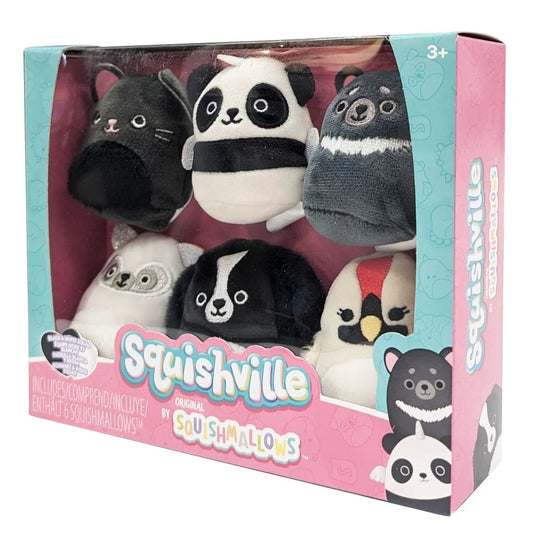 Black and White Squad ~ 6 Pack 2" Squishville Plush ~ In Stock!