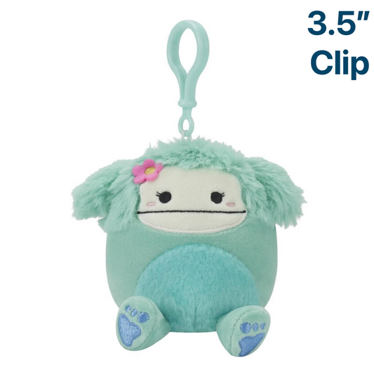 Joelle the Teal Bigfoot ~ 3.5" Clip On Squishmallow Plush
