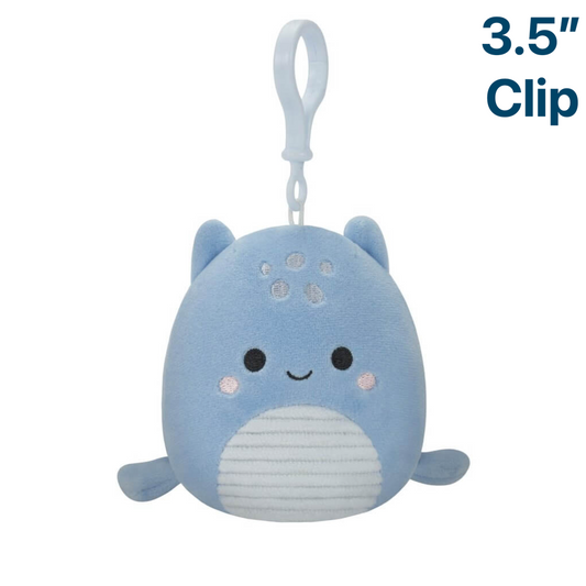 Lune the Blue Loch Ness Monster ~ 3.5" Clip On Squishmallow Plush