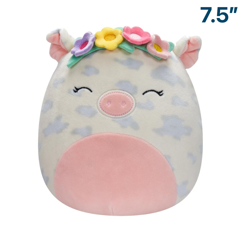 Rosie the Spotted Pig with Flower Headband ~ 7.5" Squishmallow Plush