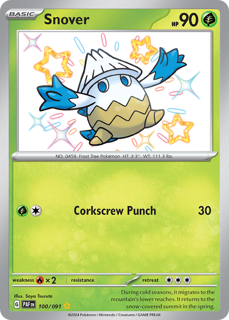 Snover 100/91 Shiny Rare | Paldean Fates | Pokemon Card