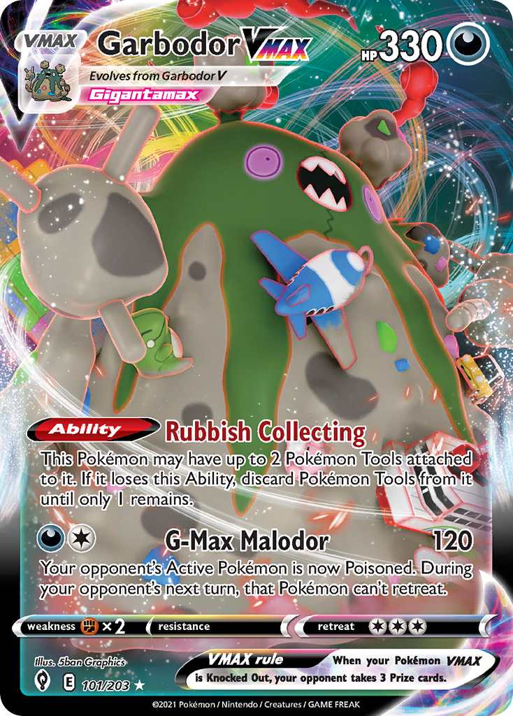 Garbodor VMAX 101/203 Rare Holo VMAX | Evolving Skies | Pokemon Card