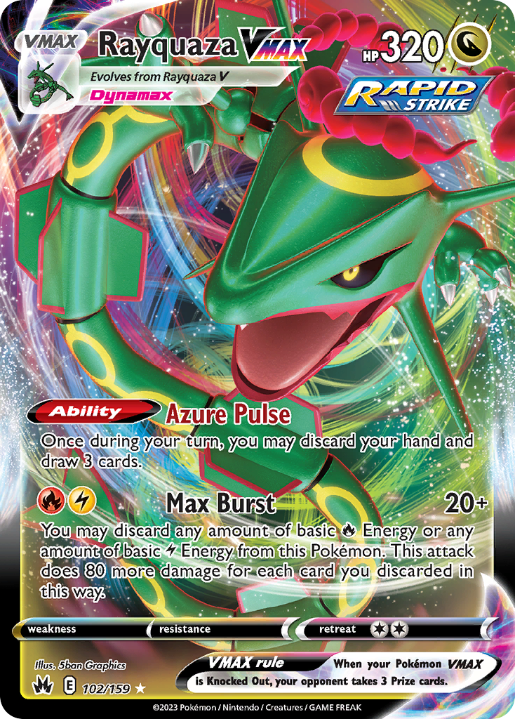 Rayquaza VMAX 102/159 Rare Holo VMAX | Crown Zenith | Pokemon Card