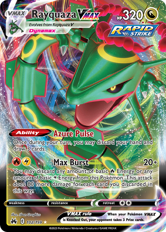 Rayquaza VMAX 102/159 Rare Holo VMAX | Crown Zenith | Pokemon Card