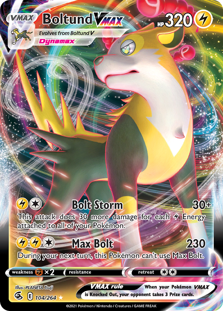 Boltund VMAX 104/264 Rare Holo VMAX | Fusion Strike | Pokemon Card