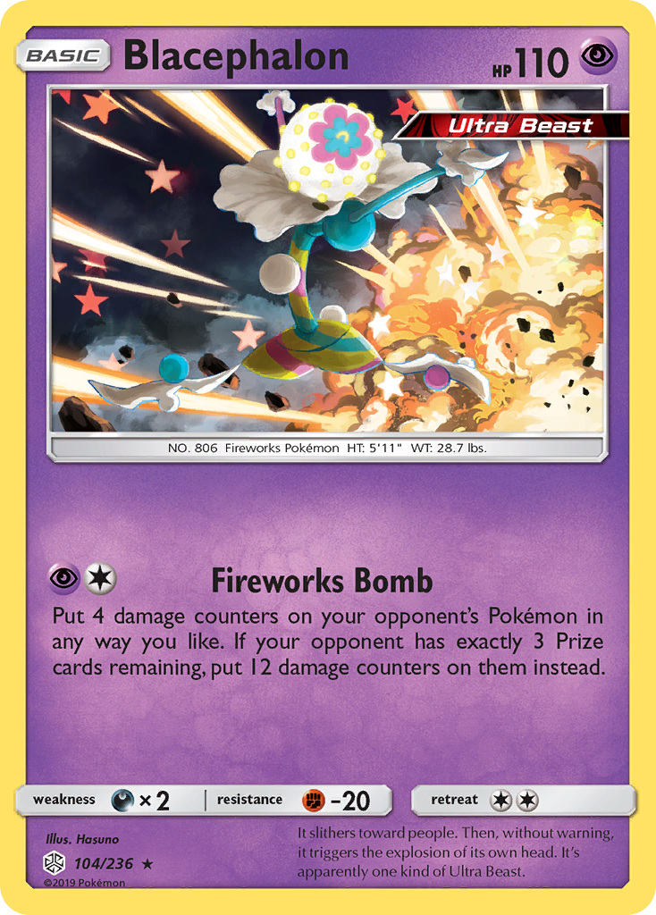 Blacephalon 104/236 Rare Holo | Cosmic Eclipse | Pokemon Card
