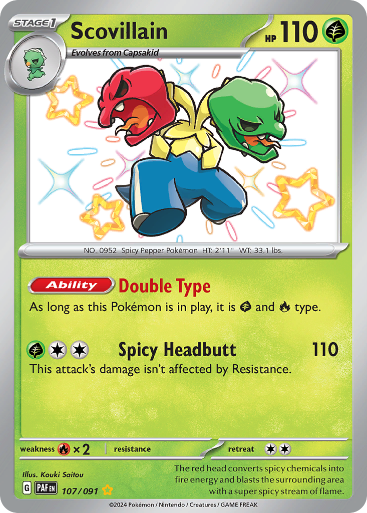 Scovillain 107/91 Shiny Rare | Paldean Fates | Pokemon Card