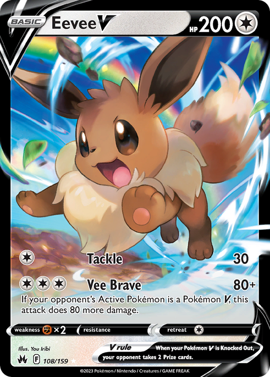 Eevee V 108/159 Rare Holo V | Crown Zenith | Pokemon Card