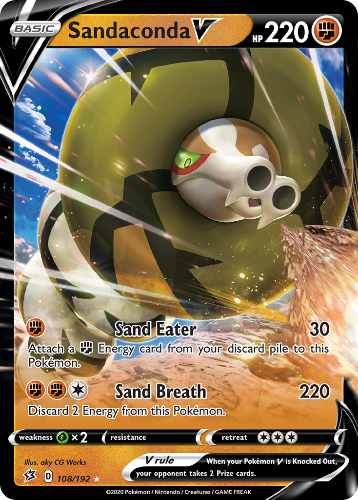 Sandaconda V 108/192 Rare Holo V | Rebel Clash | Pokemon Card