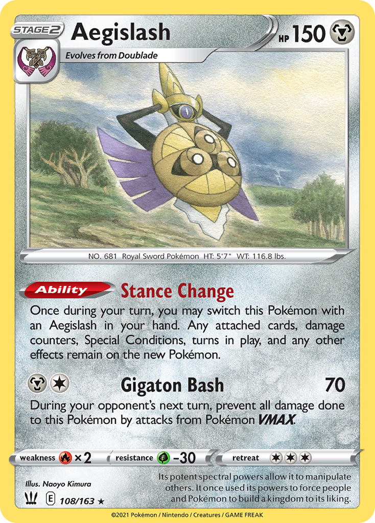 Buy Aegislash 108/163 Rare | Battle Styles | Pokemon Card NZ Brickheads Collectables Buy Aegislash 108/163 Rare | Battle Styles | Pokemon Card NZ Brickheads Collectables