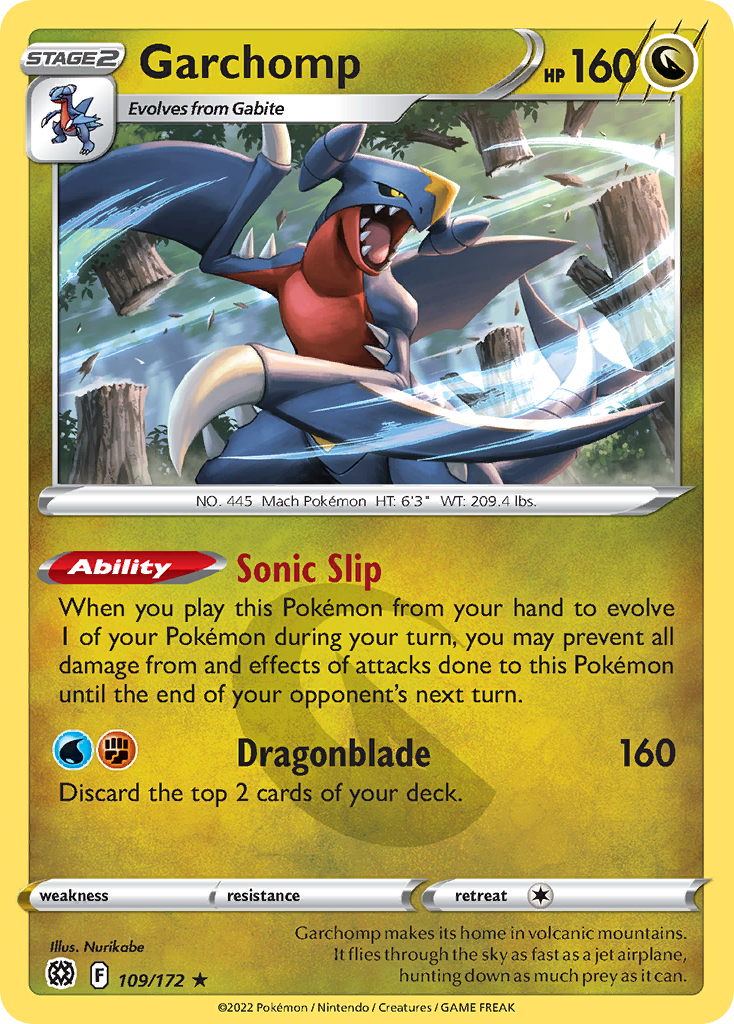 Garchomp 109/172 Rare Holo | Brilliant Stars | Pokemon Card