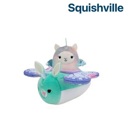 Llama Pega Corn in Kangaroo Butterfly Plane ~ Mini Squishmallow in VEHICLE Squishville Plush ~ IN STOCK