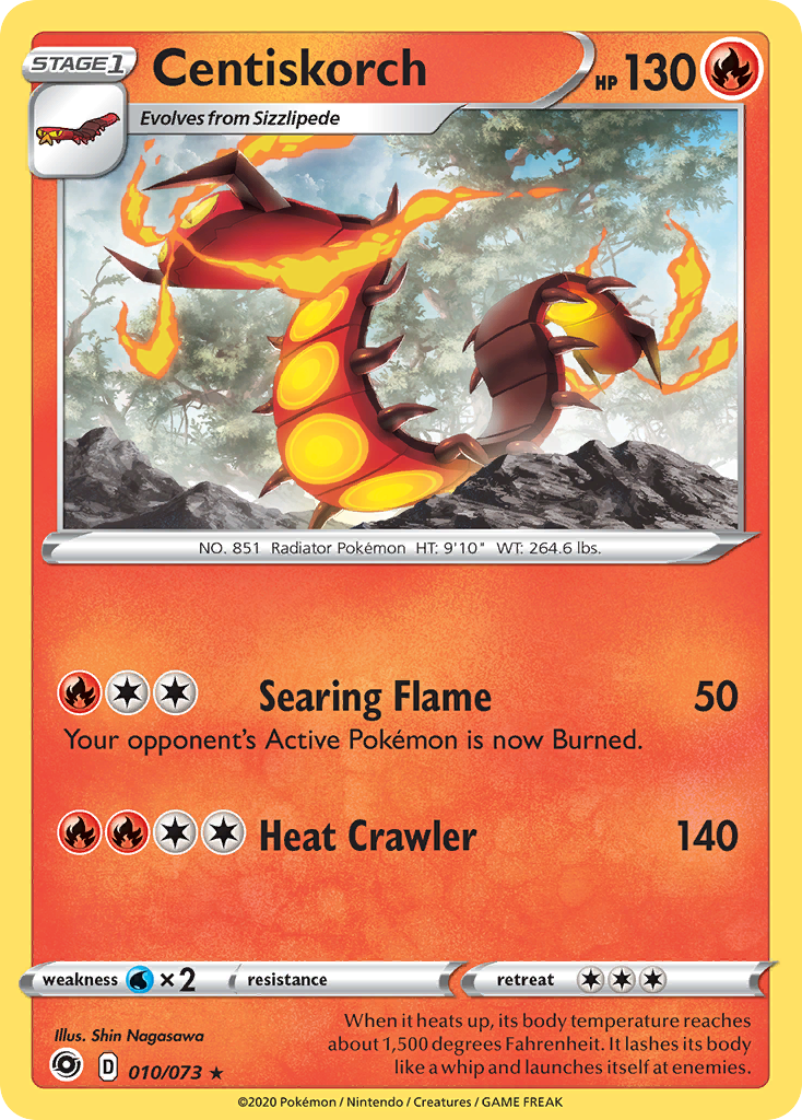 Centiskorch 10/73 Rare Holo | Champion's Path | Pokemon Card