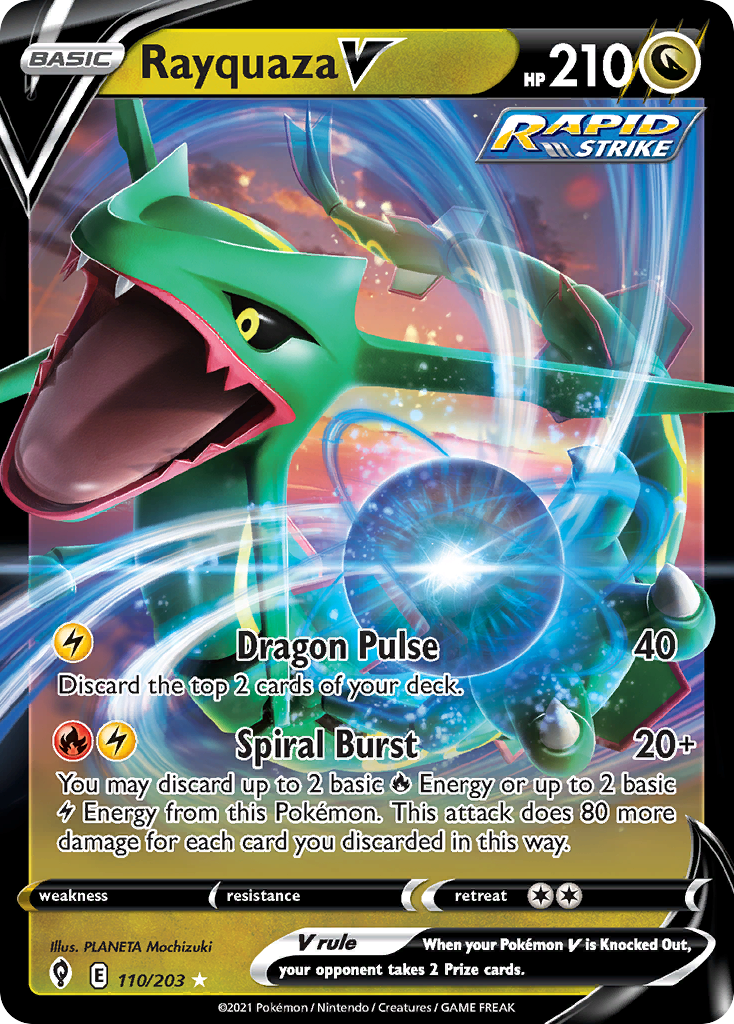 Rayquaza V 110/203 Rare Holo V | Evolving Skies | Pokemon Card