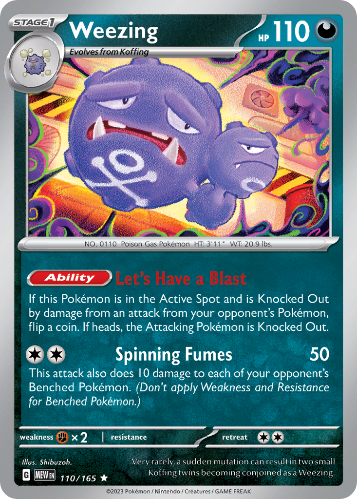 Weezing 110/165 Rare Holo | 151 | Pokemon Card – Brickheads