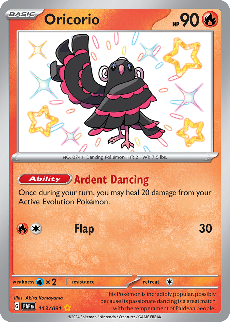 Oricorio 113/91 Shiny Rare | Paldean Fates | Pokemon Card