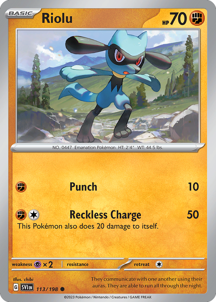 Riolu 113/198 Common | Scarlet & Violet | Pokemon Card