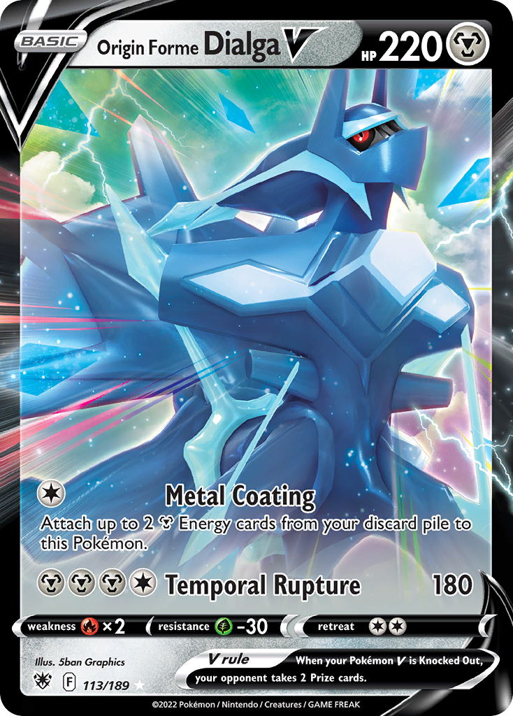 Origin Forme Dialga V 113/189 Rare Holo V | Astral Radiance | Pokemon Card