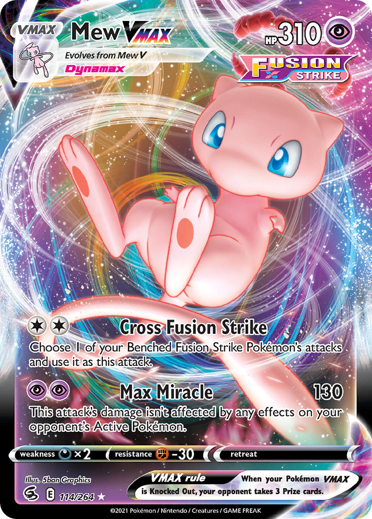 Mew VMAX 114/264 Rare Holo VMAX | Fusion Strike | Pokemon Card
