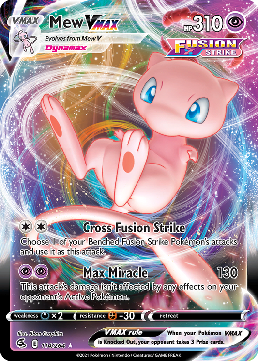 Mew VMAX 114/264 Rare Holo VMAX | Fusion Strike | Pokemon Card