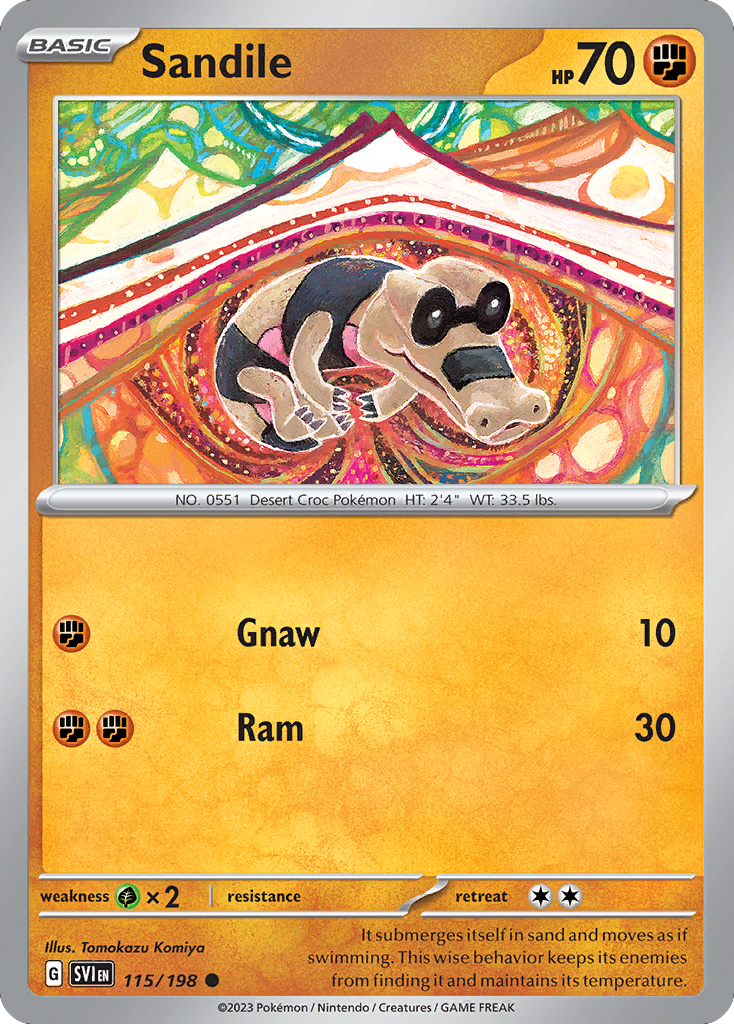 Sandile 115/198 Common | Scarlet & Violet | Pokemon Card