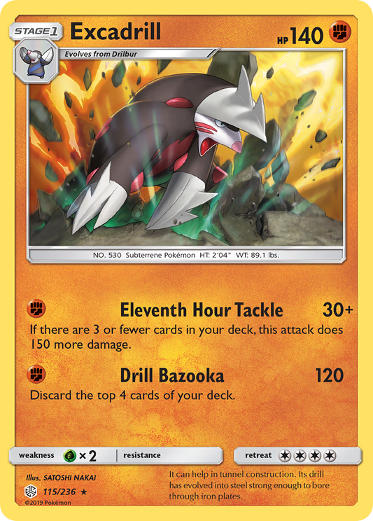Excadrill 115/236 Rare Holo | Cosmic Eclipse | Pokemon Card