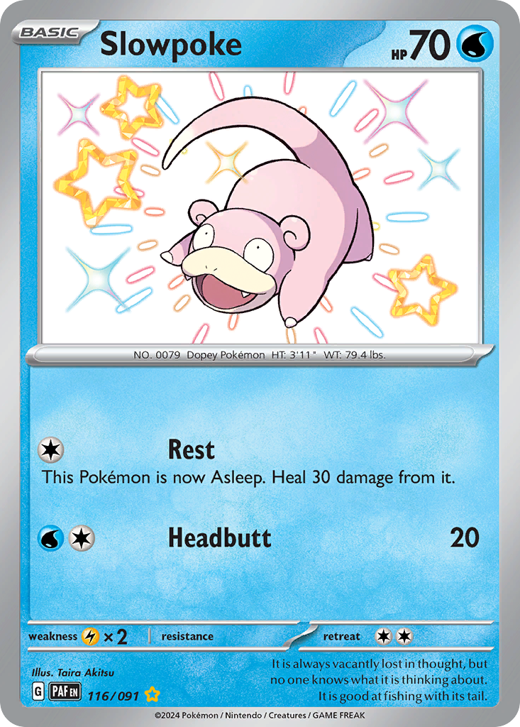 Slowpoke 116/91 Shiny Rare | Paldean Fates | Pokemon Card