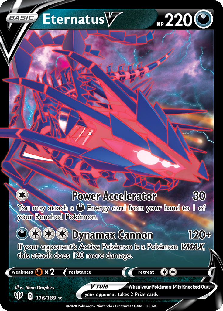 Eternatus V 116/189 Rare Holo V | Darkness Ablaze | Pokemon Card