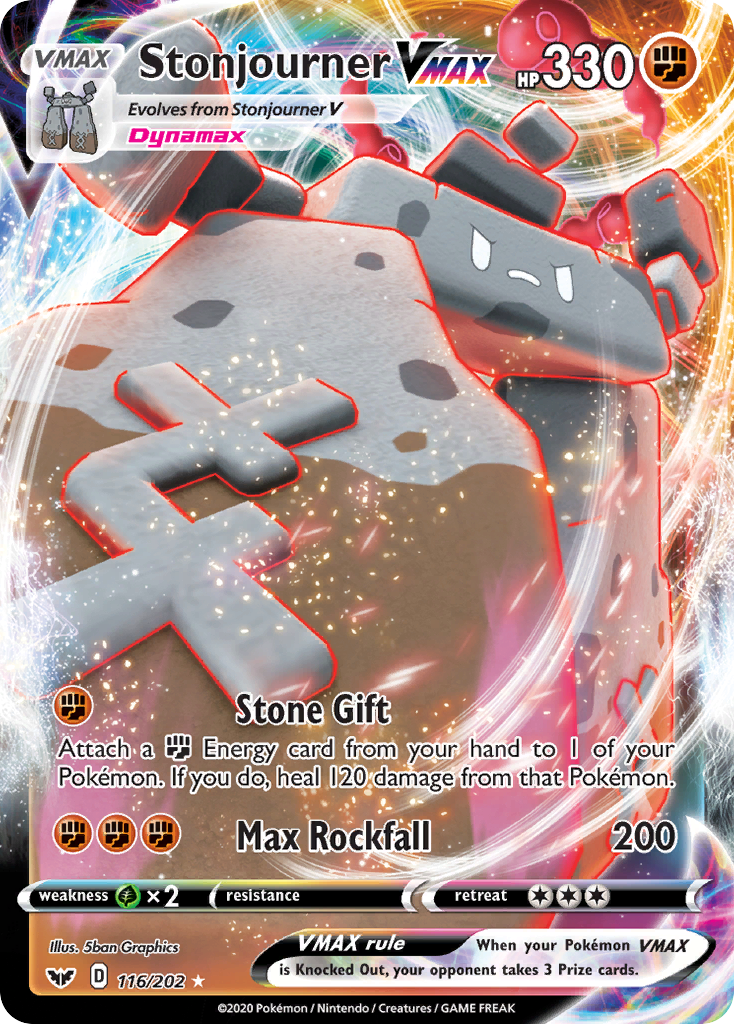 Stonjourner VMAX 116/202 Rare Holo VMAX | Sword & Shield | Pokemon Card