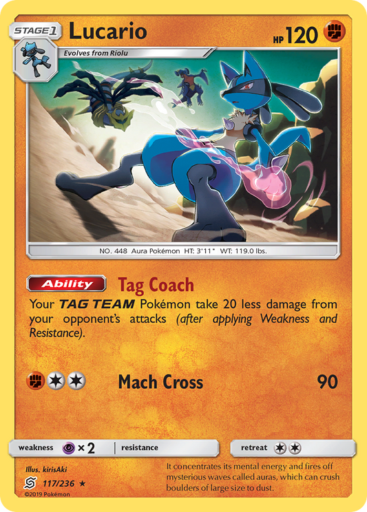 Lucario 117/236 Rare | Unified Minds | Pokemon Card