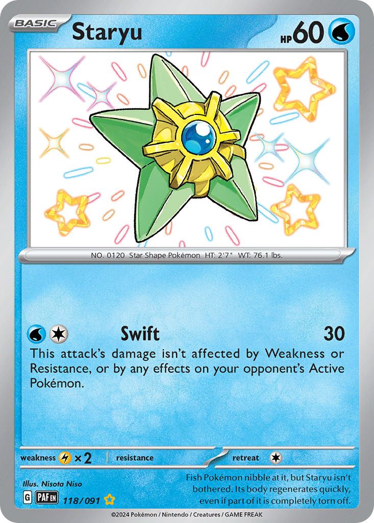Staryu 118/91 Shiny Rare | Paldean Fates | Pokemon Card