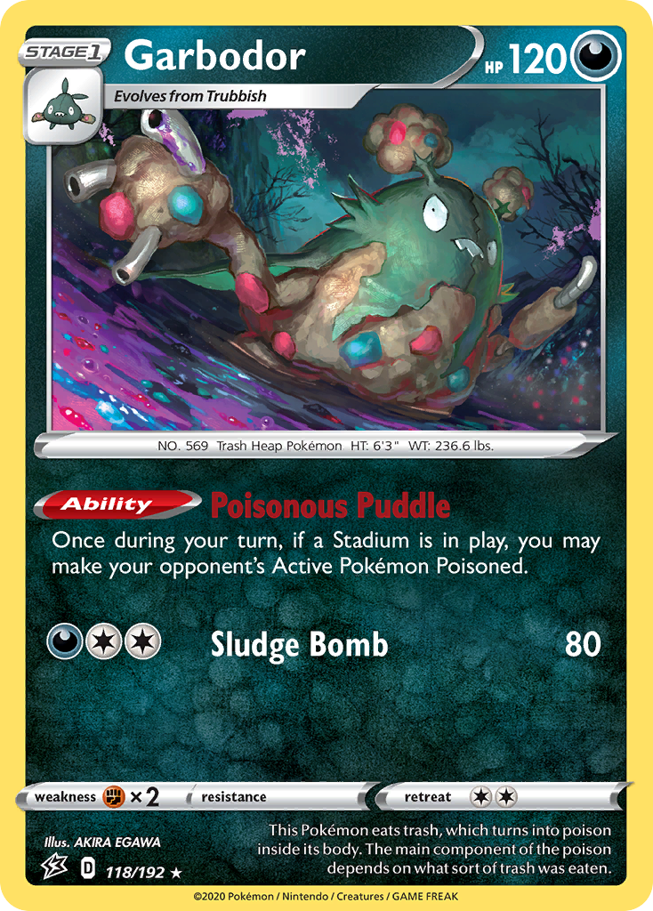Garbodor 118/192 Rare | Rebel Clash | Pokemon Card