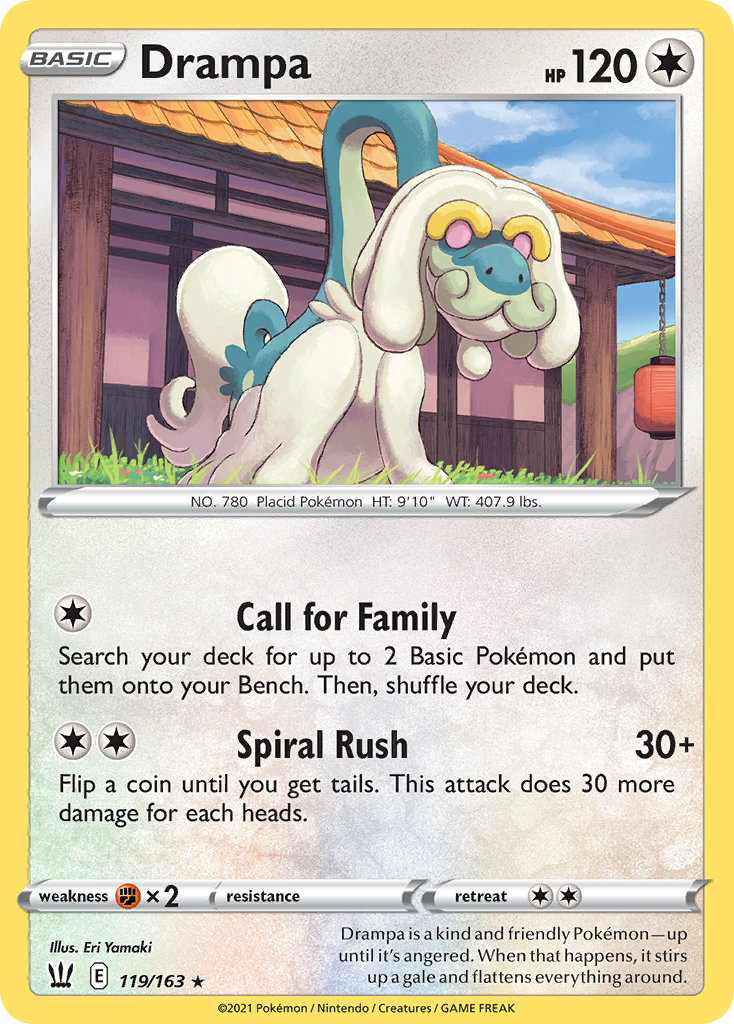 Drampa 119/163 Rare | Battle Styles | Pokemon Card