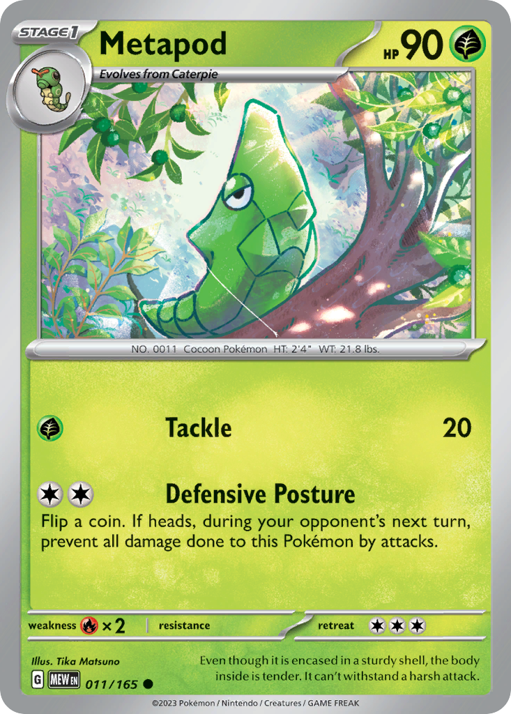 11 pokemon cards Buy Metapod 011/165 Common | 151