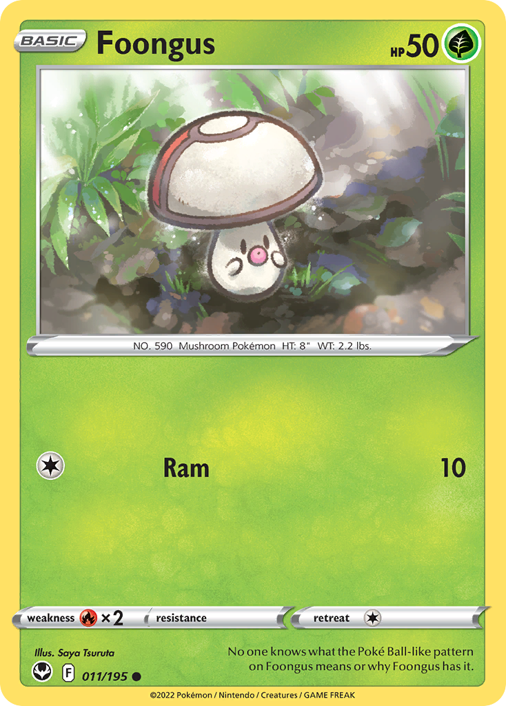 Foongus 11/195 Common | Silver Tempest | Pokemon Card