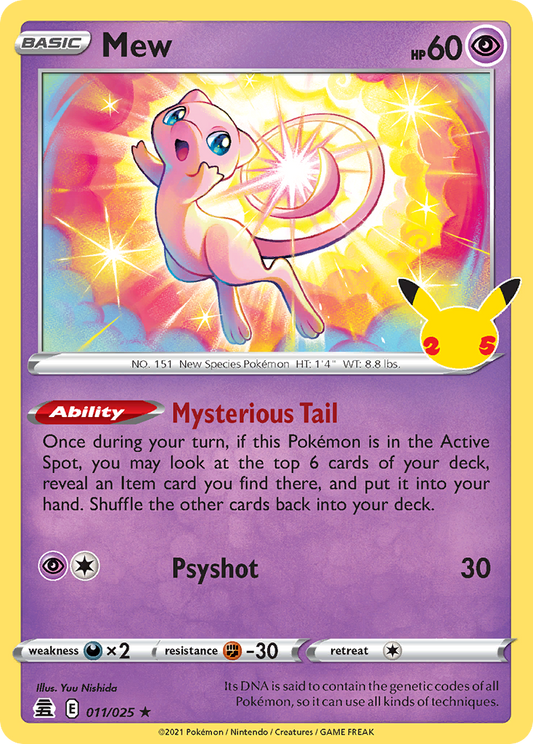 Mew 11/25 Rare Holo | Celebrations | Pokemon Card