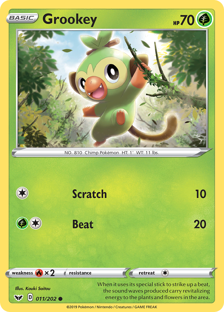 Grookey 11/202 Common | Sword & Shield | Pokemon Card