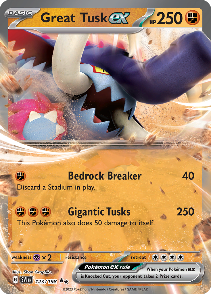 Great Tusk ex 123/198 Double Rare | Scarlet & Violet | Pokemon Card