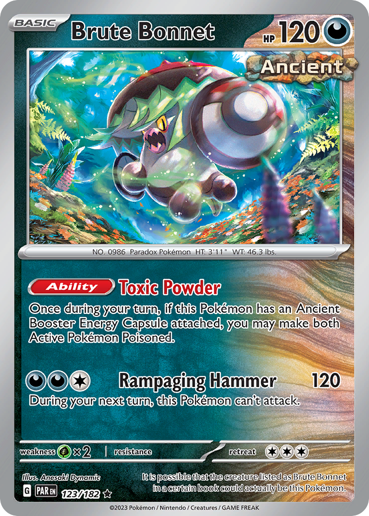 Brute Bonnet 123/182 Rare Holo | Paradox Rift | Pokemon Card