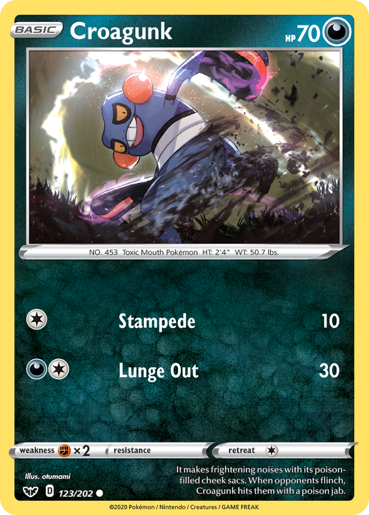 Croagunk 123/202 Common | Sword & Shield | Pokemon Card
