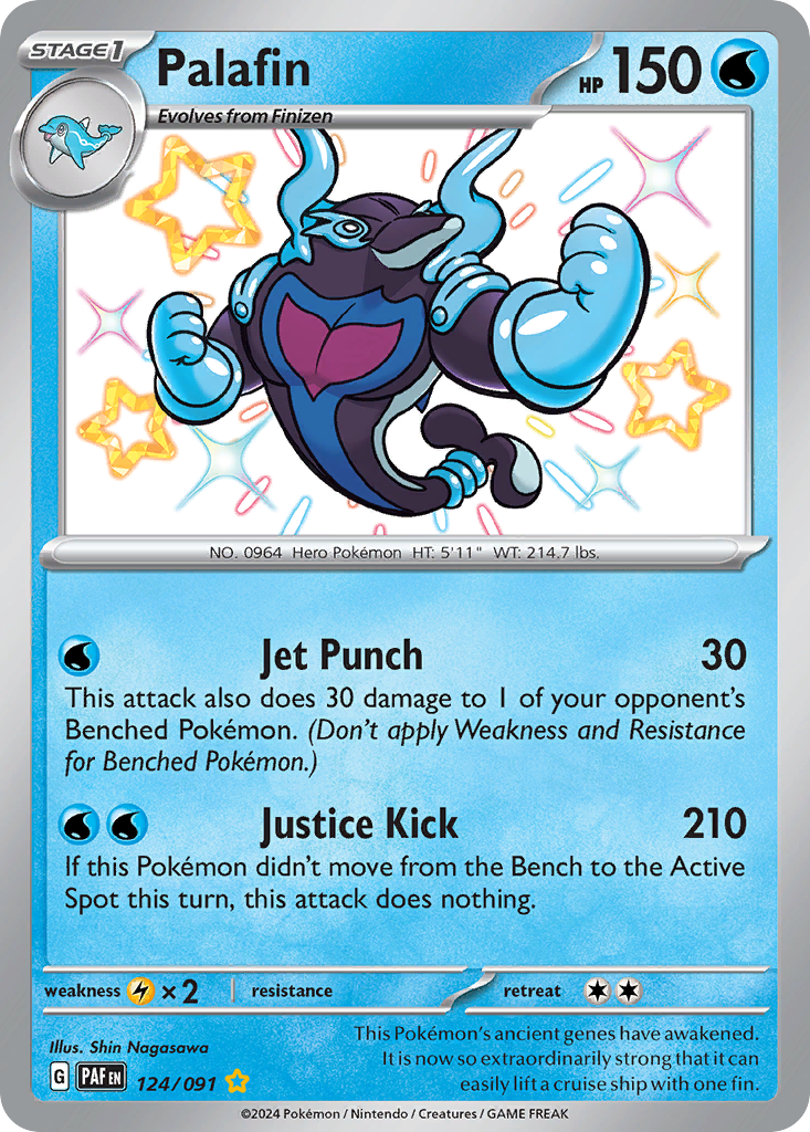 Palafin 124/91 Shiny Rare | Paldean Fates | Pokemon Card
