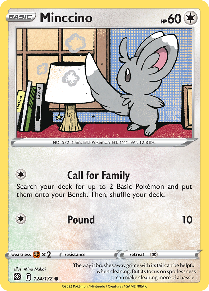 Minccino 124/172 Common | Brilliant Stars | Pokemon Card