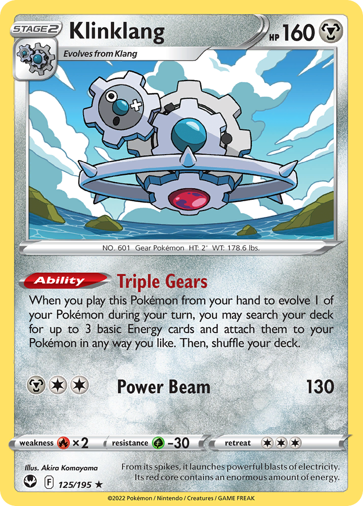 Klinklang 125/195 Rare | Silver Tempest | Pokemon Card