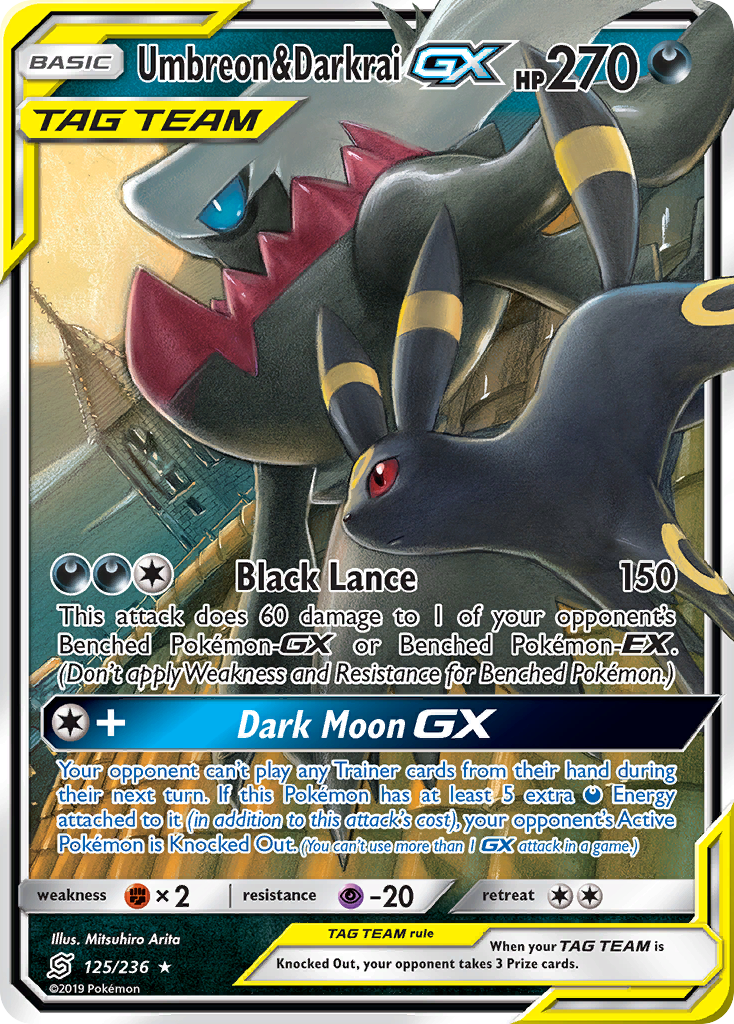 Umbreon & Darkrai-GX 125/236 Rare Holo GX | Unified Minds | Pokemon Card